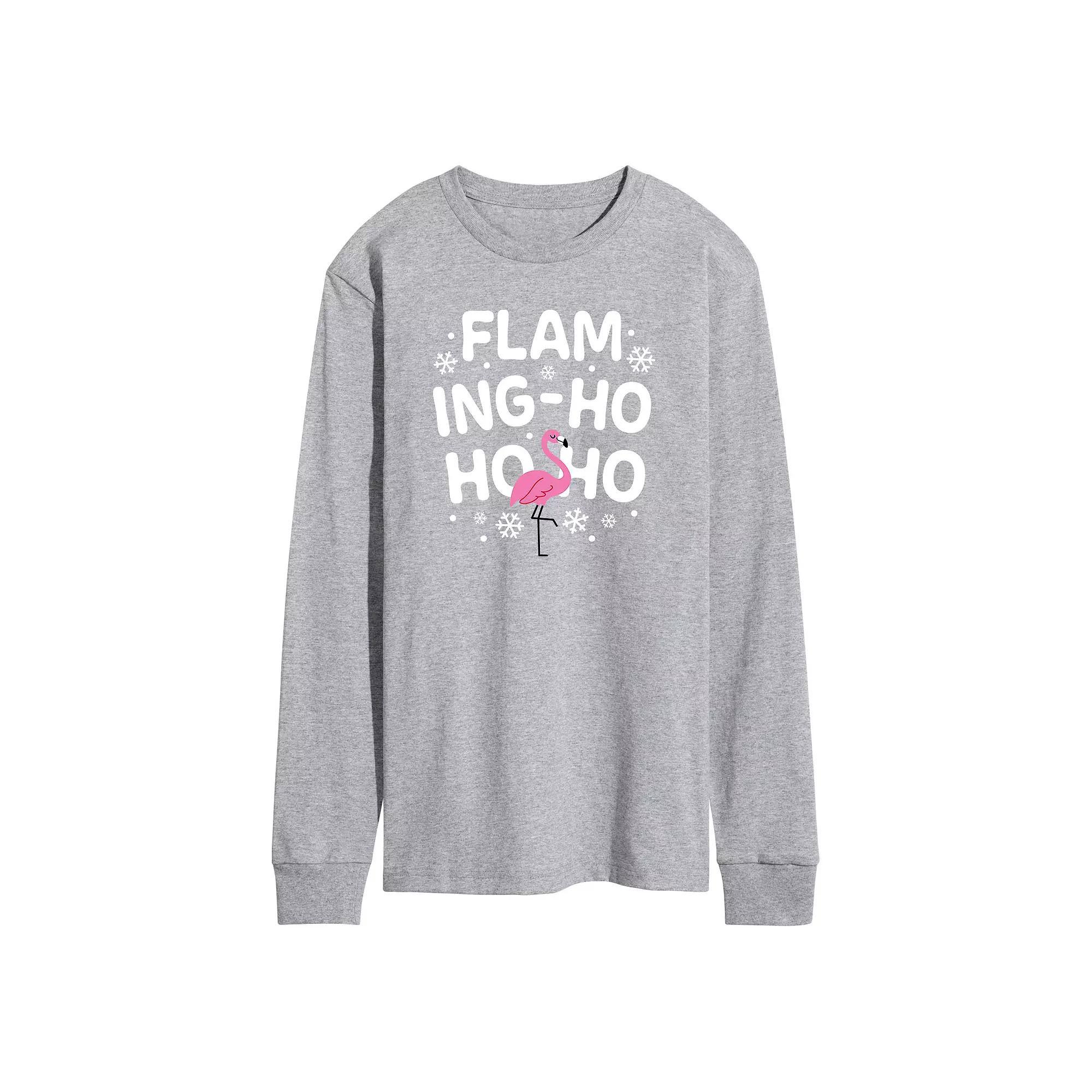 Mens Ho Ho Ho Long Sleeve Graphic Tee Grey Gray Product Image