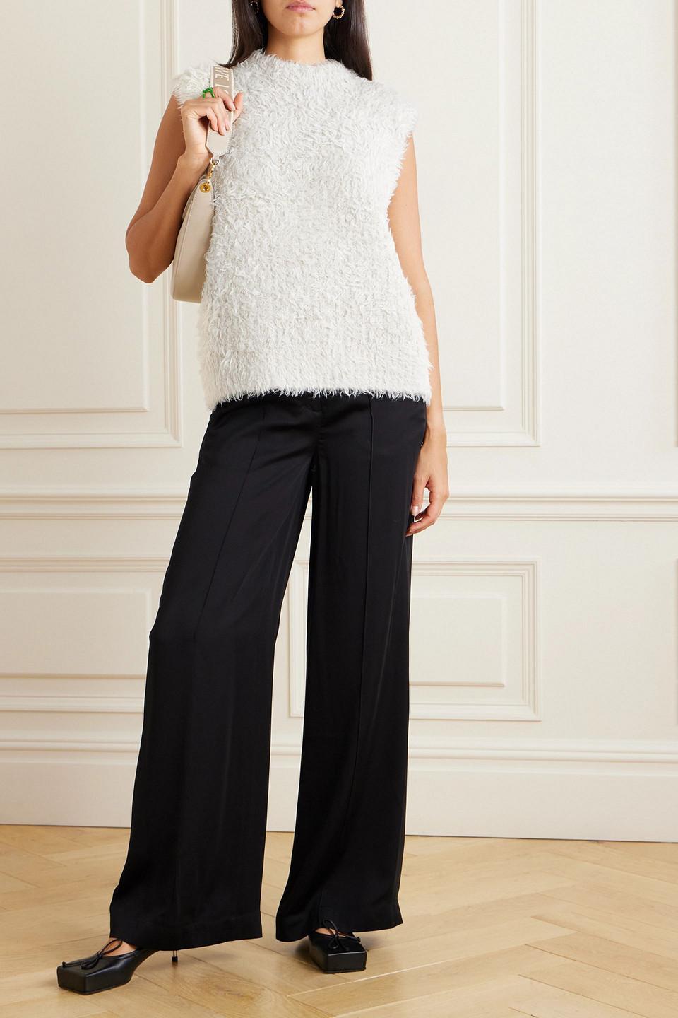 LAUREN MANOOGIAN Brushed Alpaca And Merino Wool-blend Top In Ecru Product Image