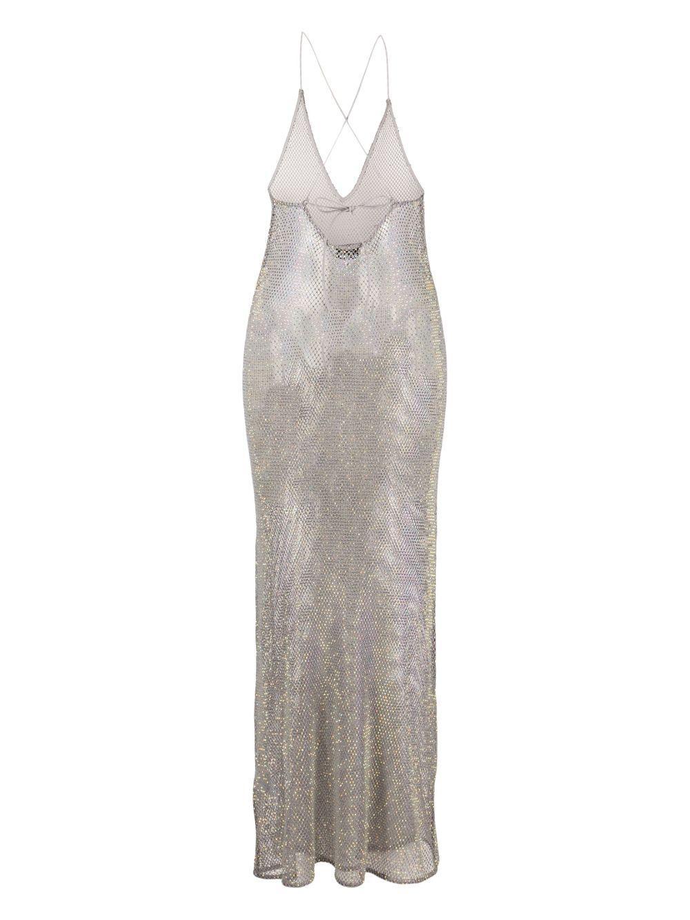 embellished mesh midi dress Product Image