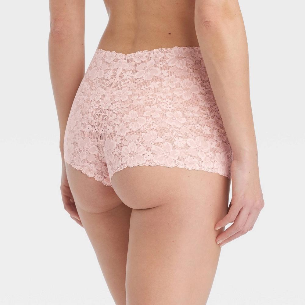 Women's Allover Lace Boy Shorts Underwear - Auden™ Casual M: Mid Rise, Lightweight, Cotton Gusset Product Image