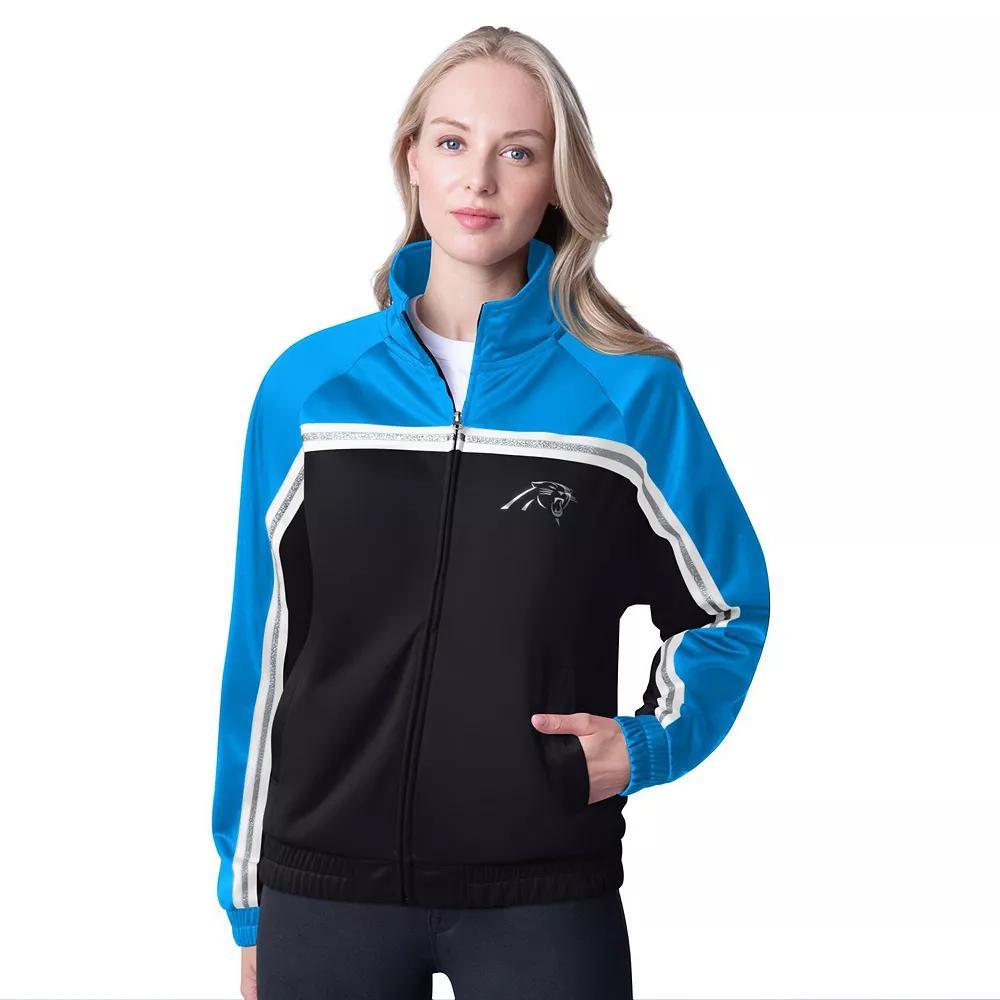 Women's G-III 4Her by Carl Banks Black Carolina Panthers Post Game Full-Zip Track Jacket, Size: XL Product Image