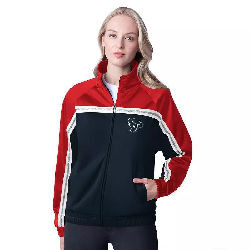 Women's G-III 4Her by Carl Banks Navy Houston Texans Post Game Full-Zip Track Jacket, Size: Medium, Blue Product Image