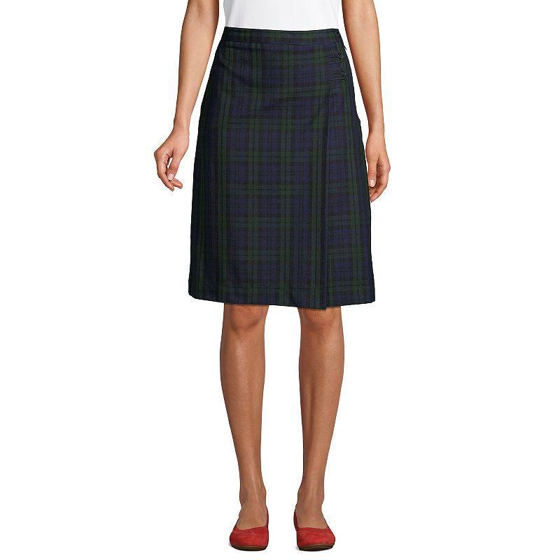 Womens Lands End Plaid Below the Knee A-line Skirt Product Image