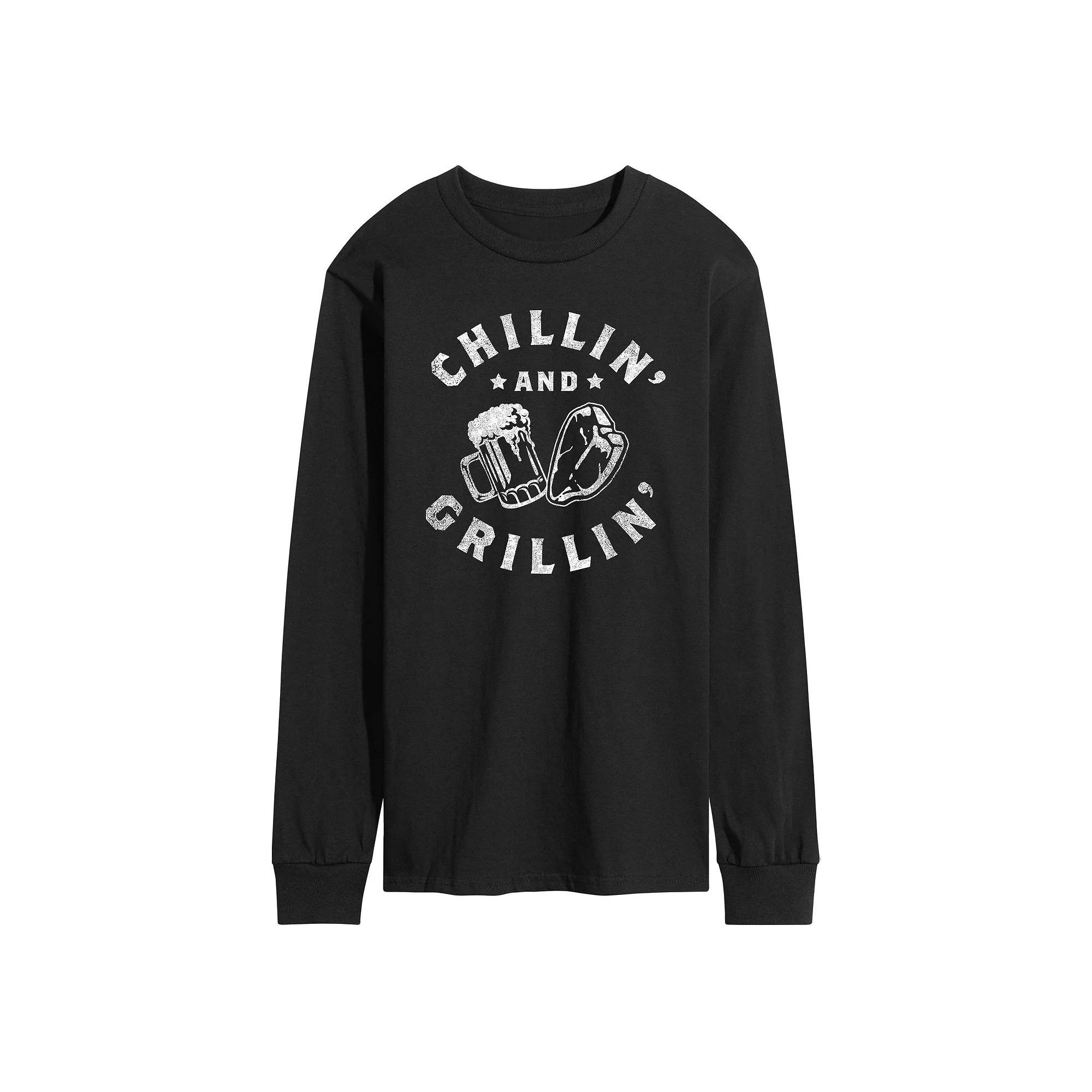 Mens Chillin And Grillin Long Sleeve Tee Product Image