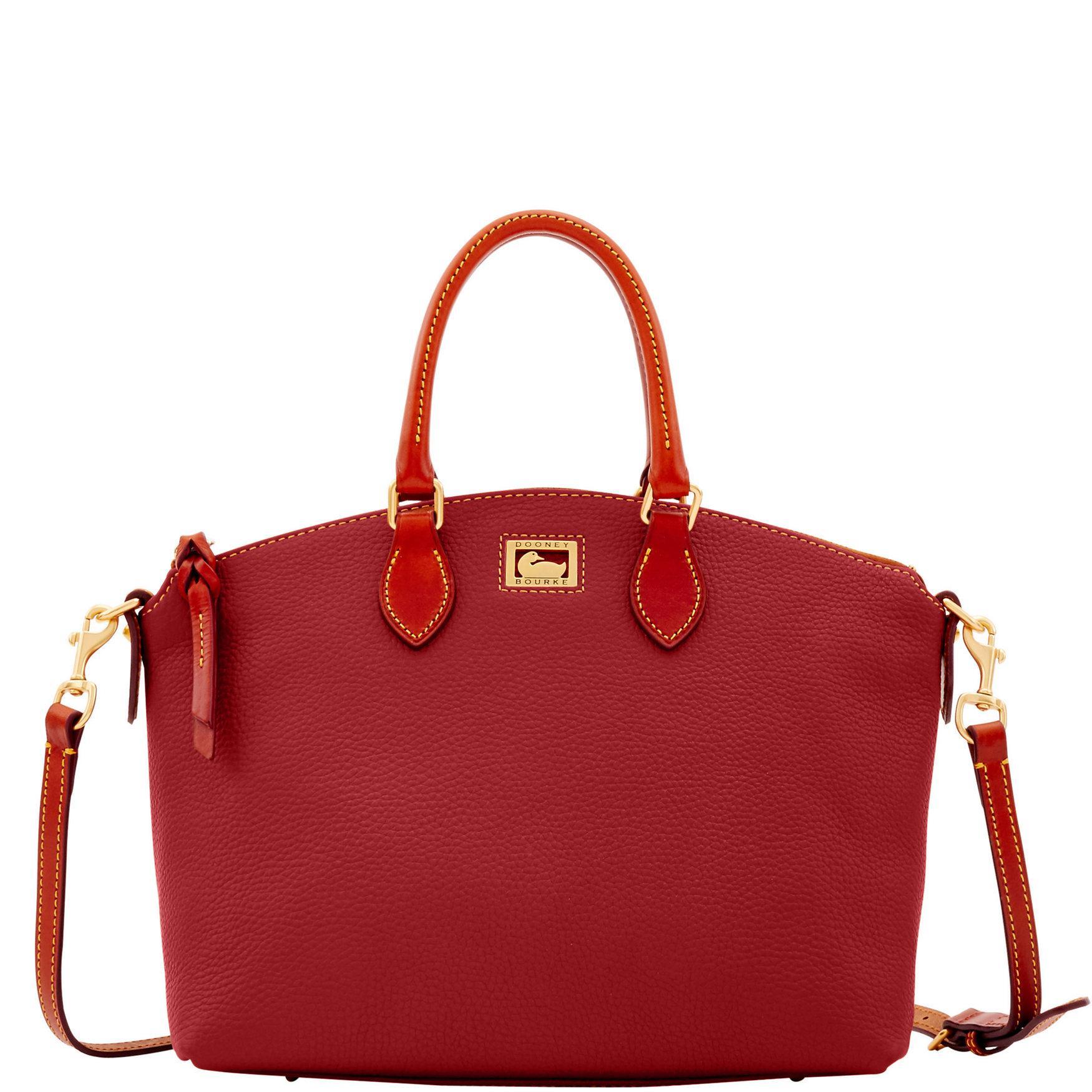 Dooney & Bourke Womens Dillen Leather Satchel Bag in Red Product Image
