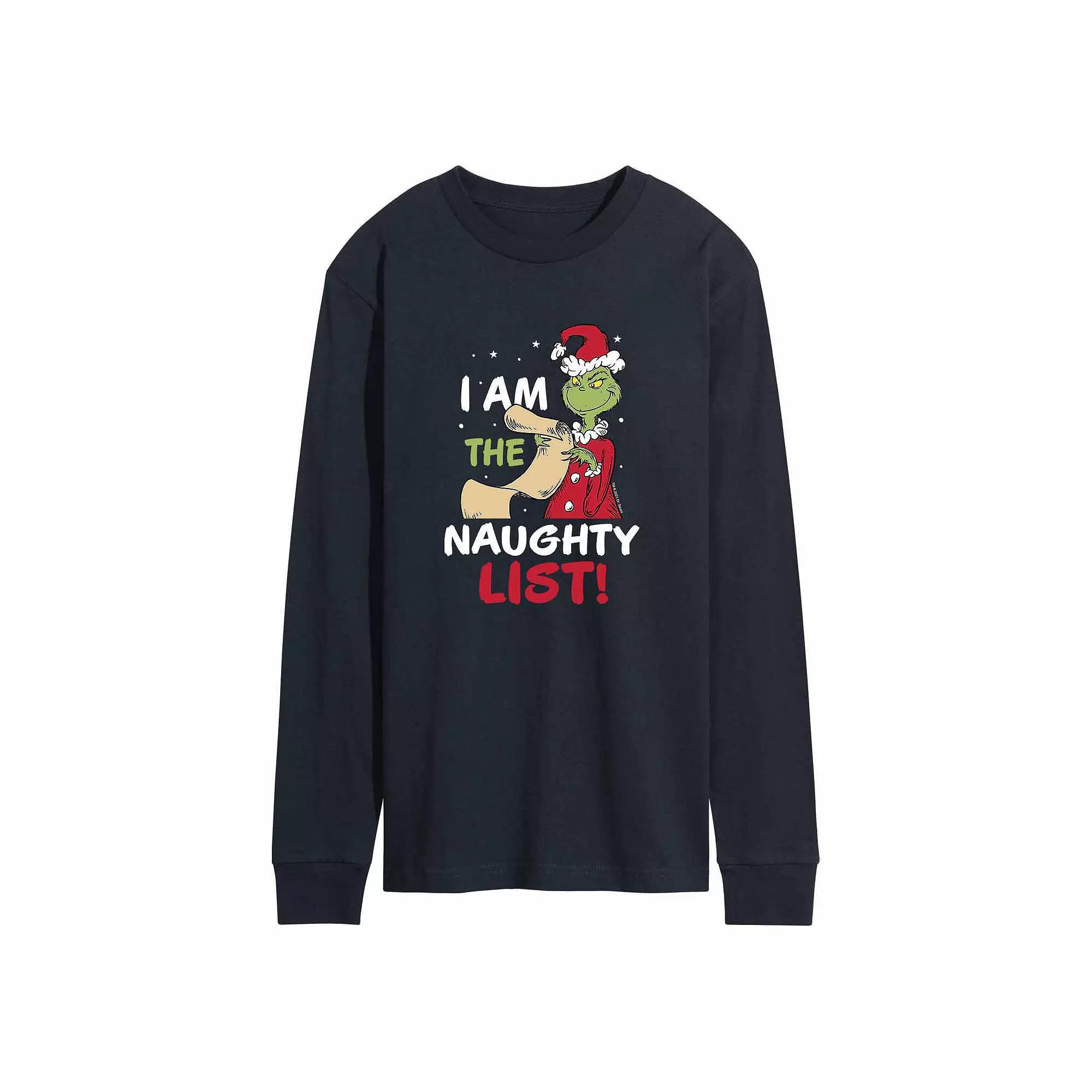 Mens Dr. Seuss The Grinch Naughty List Tee Blue Product Image