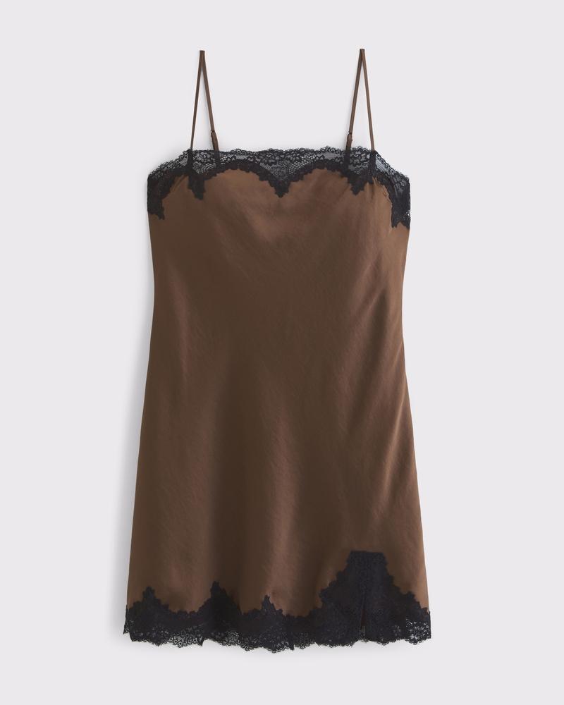 Lace Slip Mini Dress Product Image