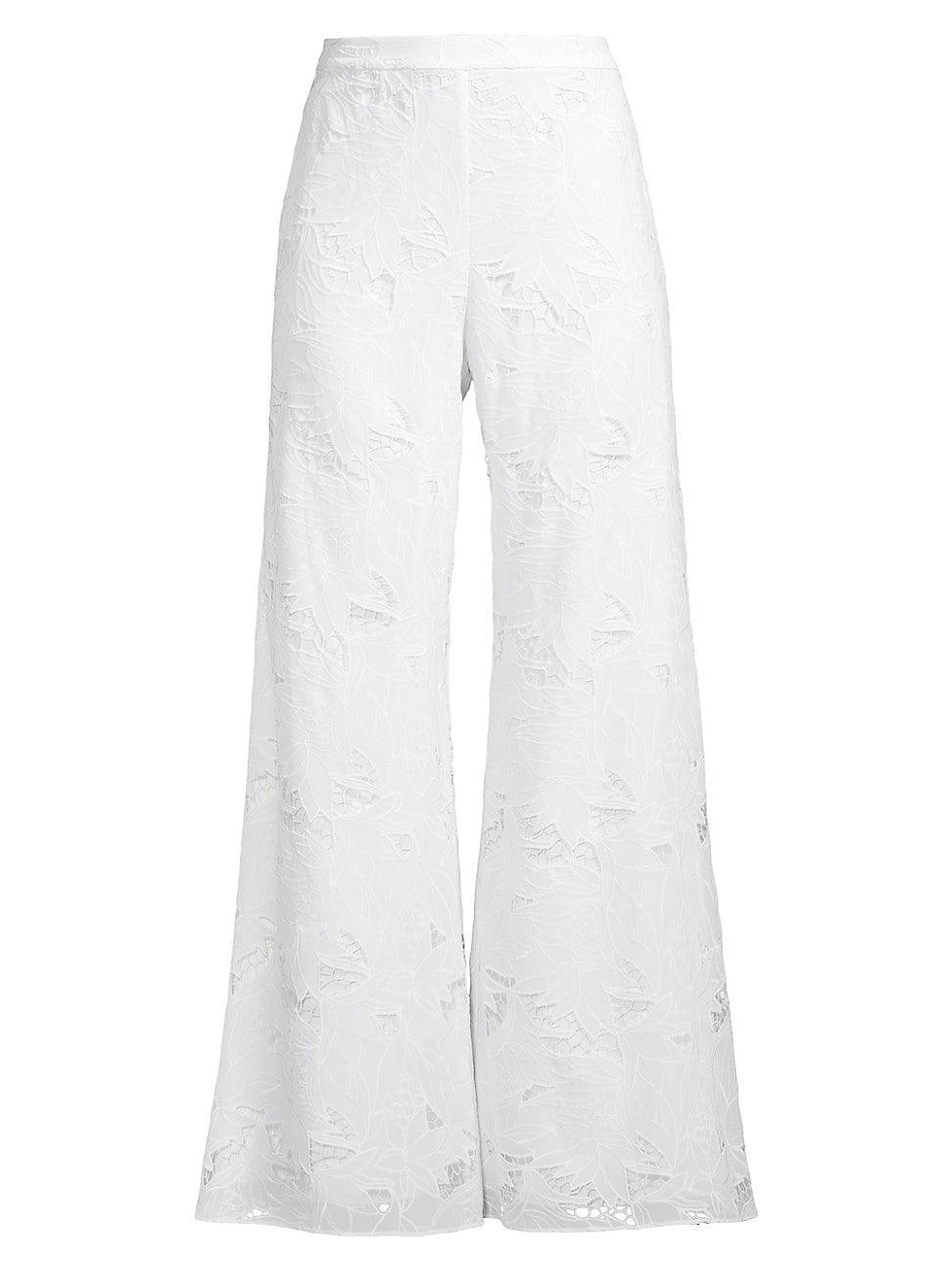 Womens Poppy Floral Lace Wide-Leg Pants Product Image