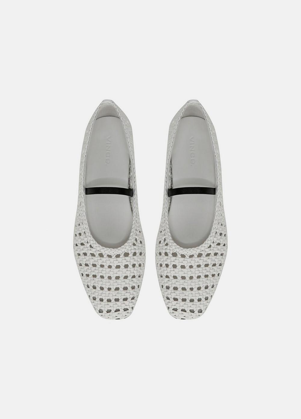 Womens Vivian Leather Mary Jane Flat, White, Size 5 Vince Product Image