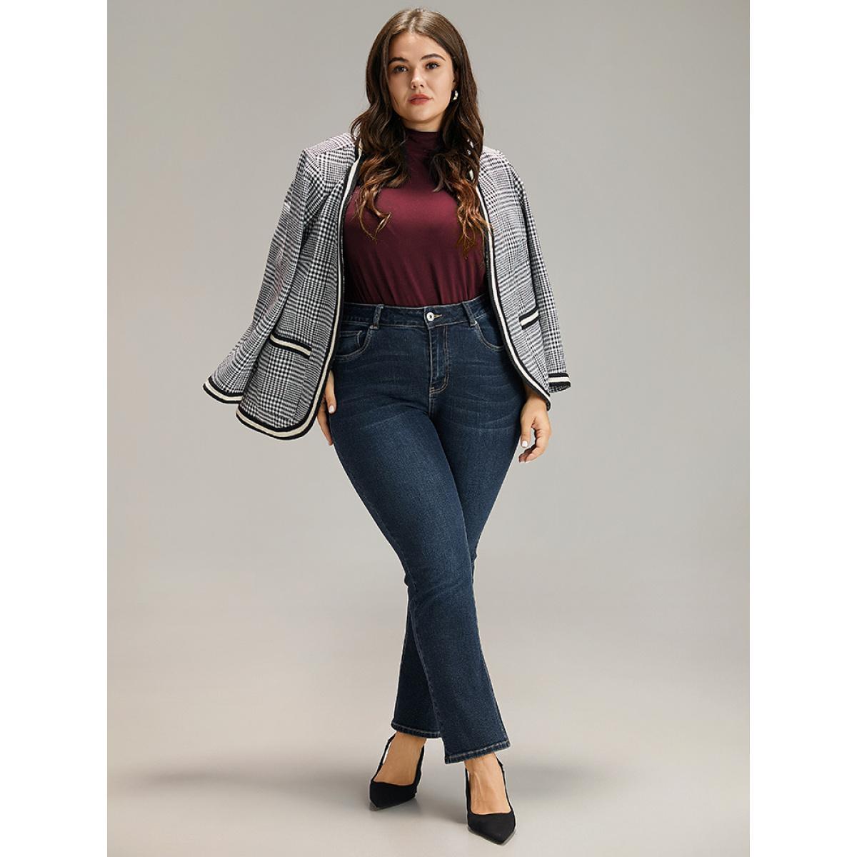 Plus Size Cotton Mock Neck Raglan Sleeve T-shirt Burgundy Women Elegant Plain Plain Mock Neck Dailywear T-shirts BloomChic 12/L Product Image