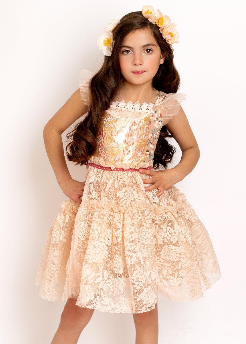 Zaliki Dress in Shell Girls Product Image