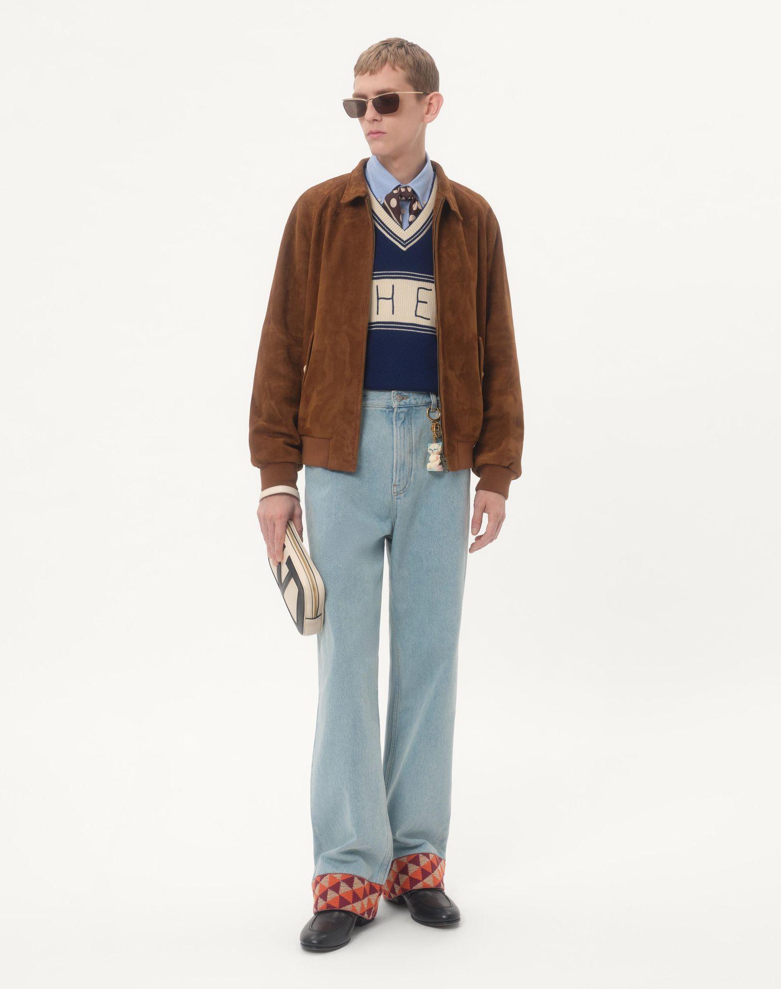 Wool And Cotton Jumper With Chez Valentino Jacquard Pattern Product Image