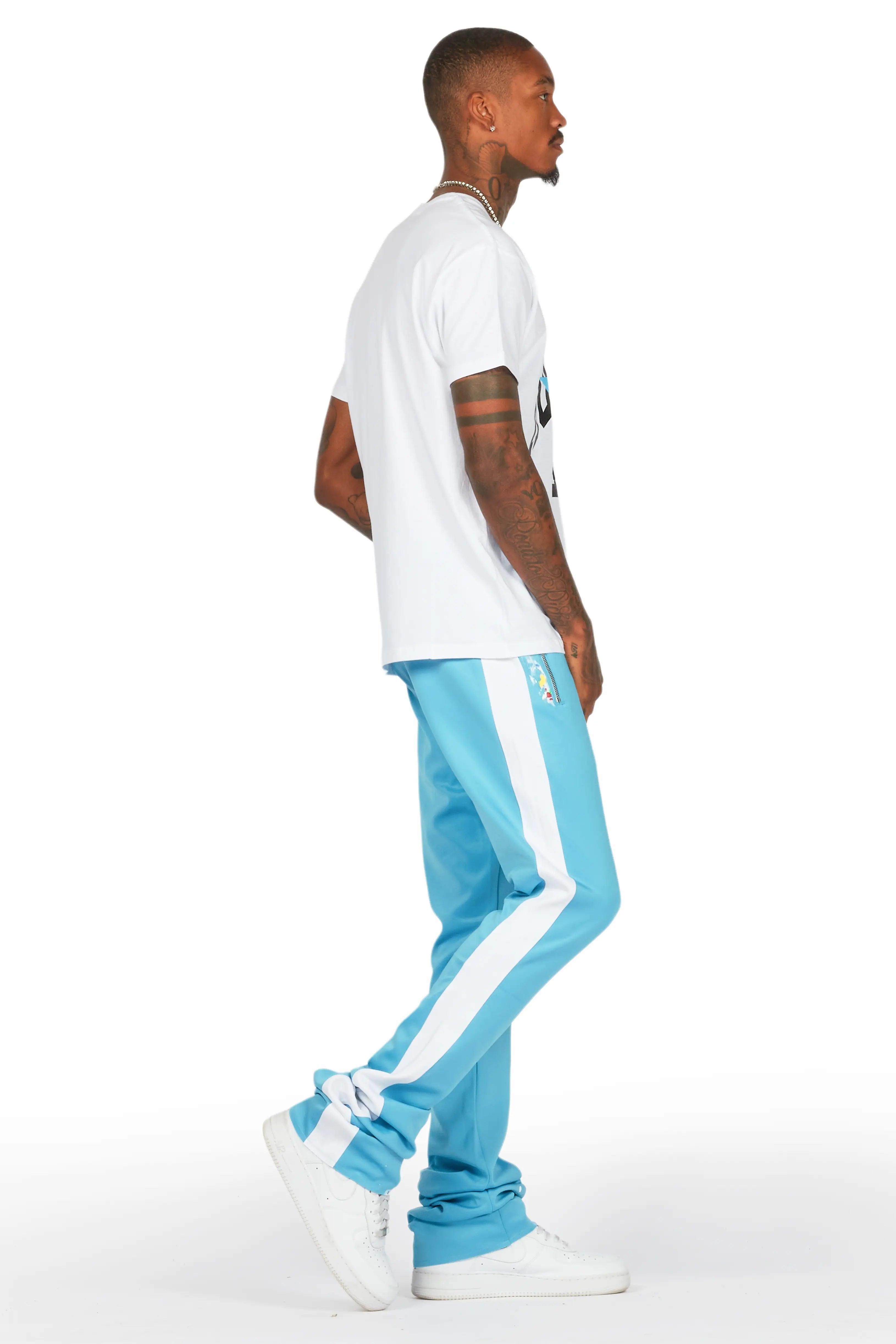 Dash White/Blue T-Shirt/Super Stacked Flare Track Set Male Product Image