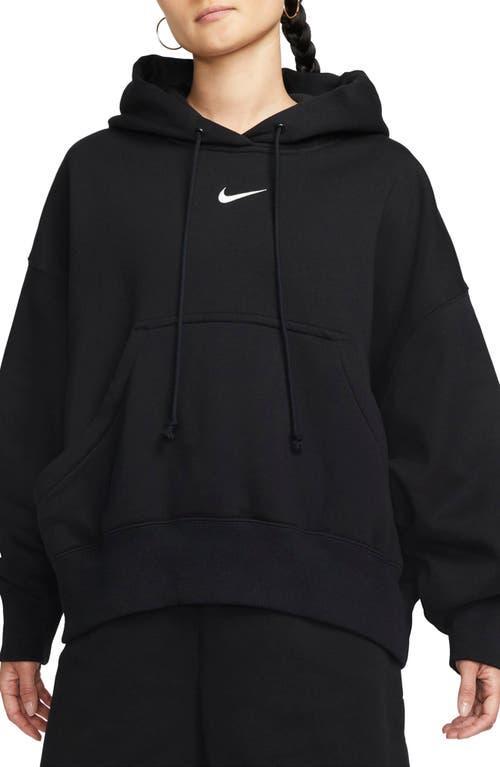 Nike Women's Sportswear Phoenix Fleece Over-Oversized Pullover Hoodie in Black/Black Size Small Cotton/Polyester/Fleece Product Image