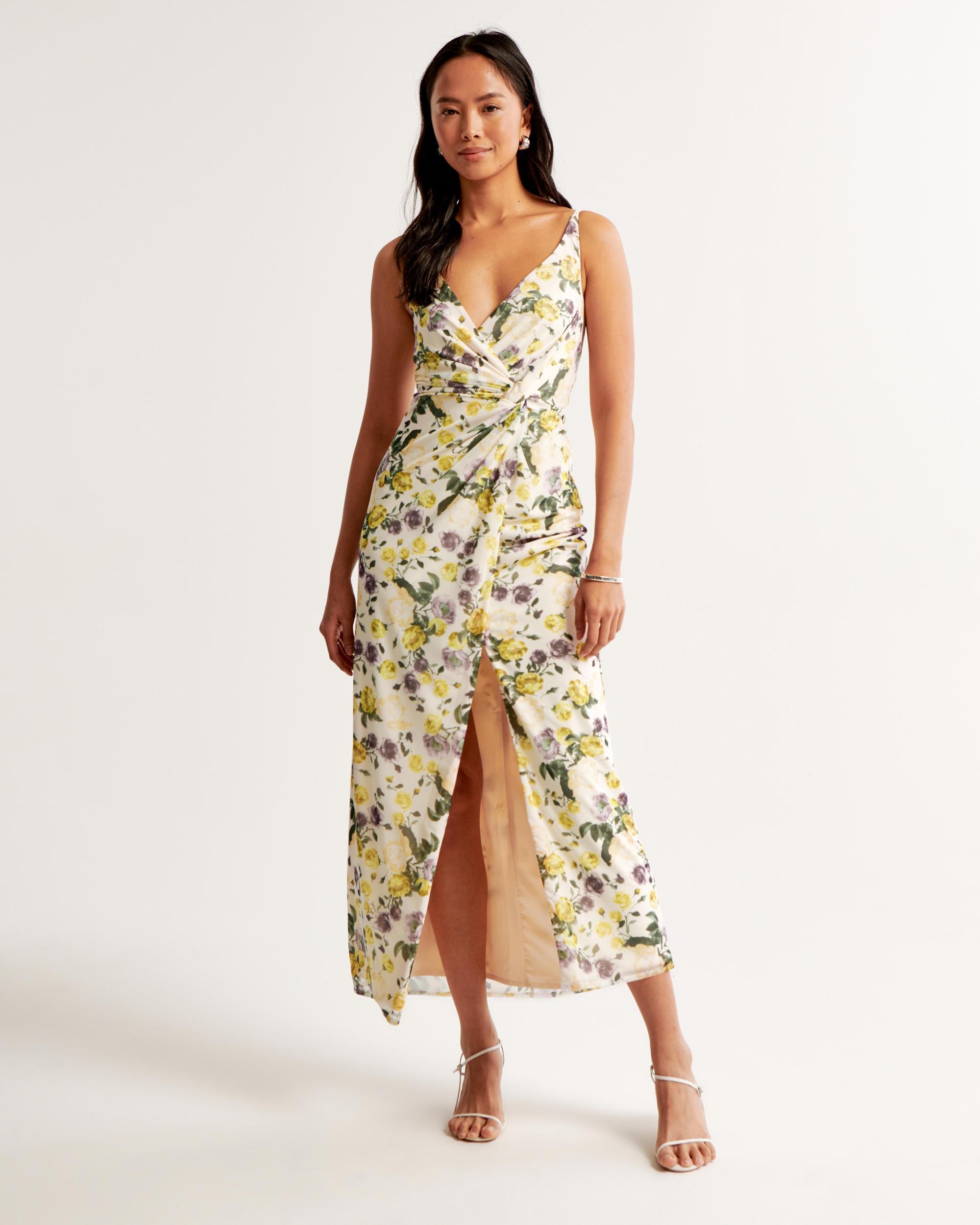 Mesh Twist Wrap Maxi Dress Product Image