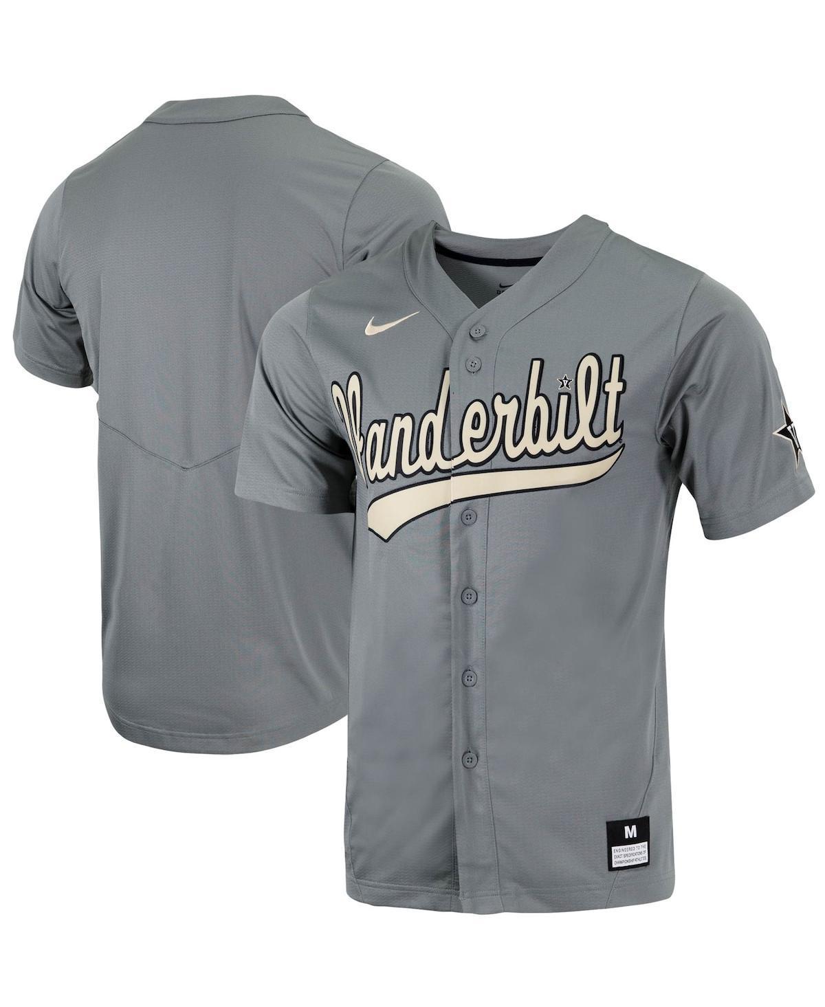 Men's Nike Charcoal Vanderbilt Commodores Replica Full-Button Baseball Jersey, Size: 3XL Product Image