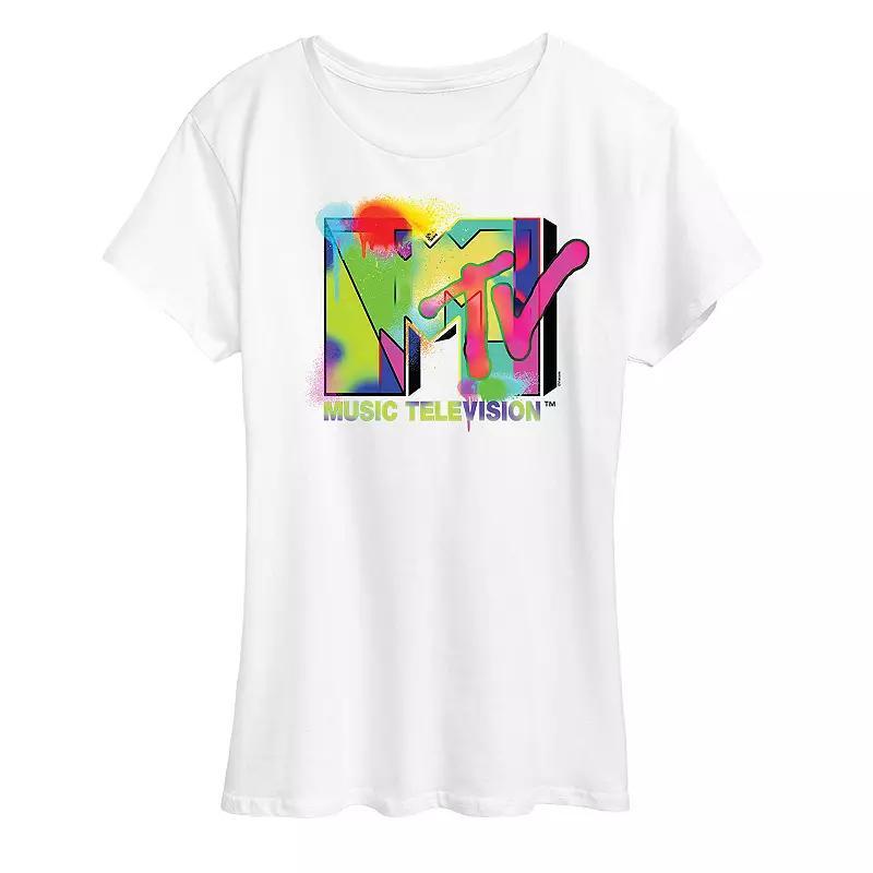 Womens MTV Colorful Paint Logo Graphic Tee Product Image