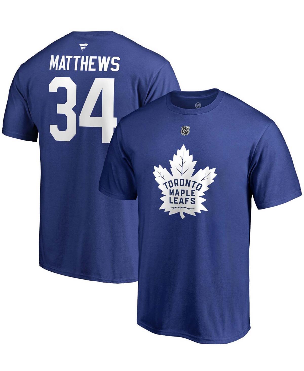 Men's Fanatics Branded Auston Matthews Blue Toronto Maple Leafs Team Authentic Stack Name & Number T-Shirt, Size: Small, Mpl Blue Product Image