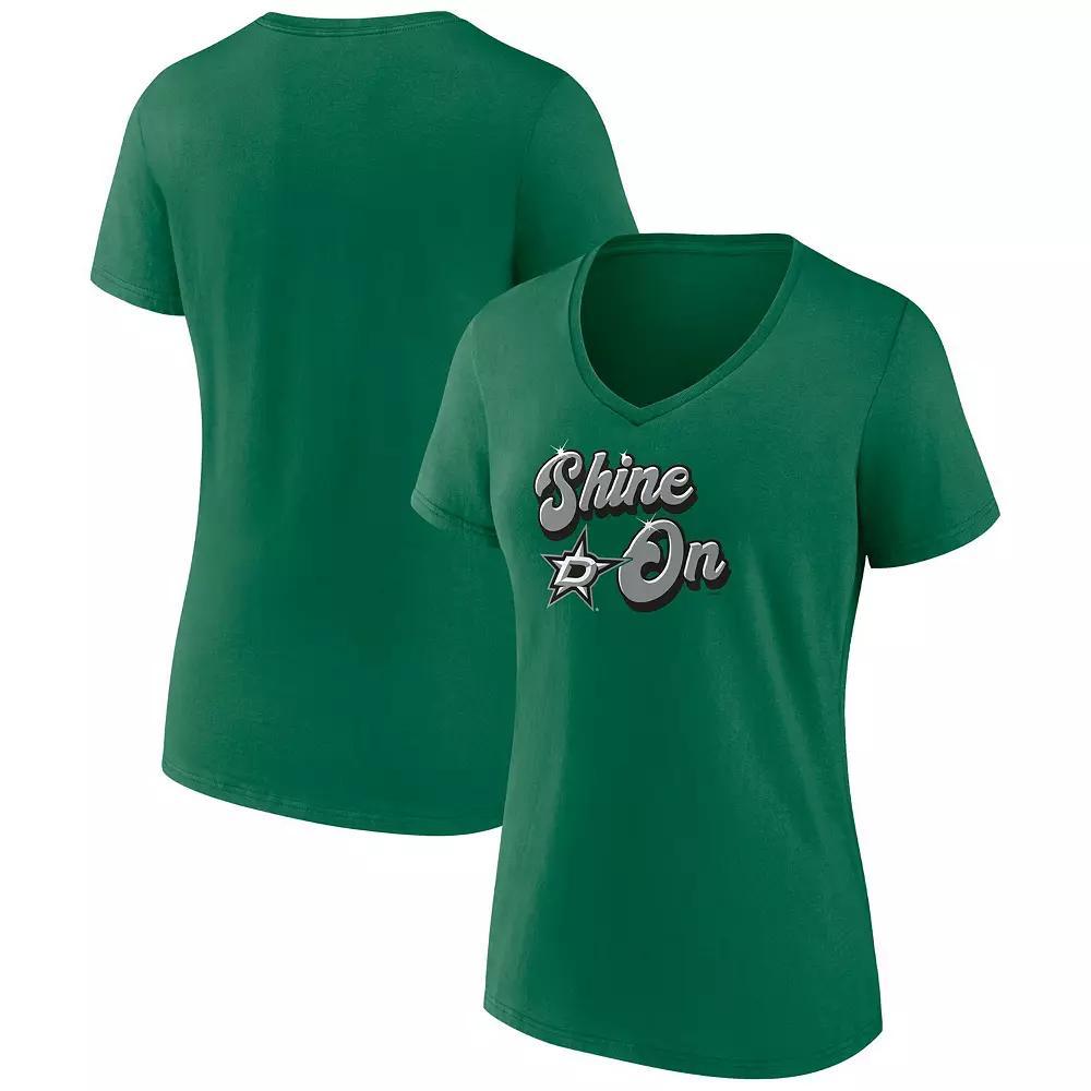 Women's Fanatics Kelly Green Dallas Stars Iconic V-Neck T-Shirt, Size: Medium, Str Green Product Image