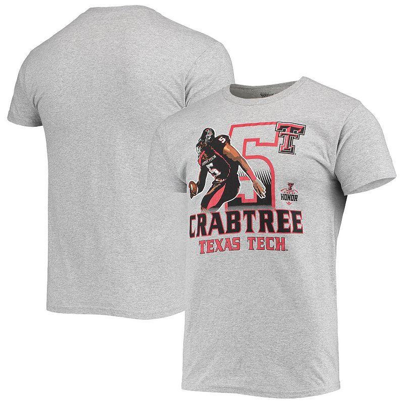 Men's Original Retro Brand Michael Crabtree Heathered Gray Texas Tech Red Raiders Ring of Honor T-Shirt, Size: Medium, Grey Product Image