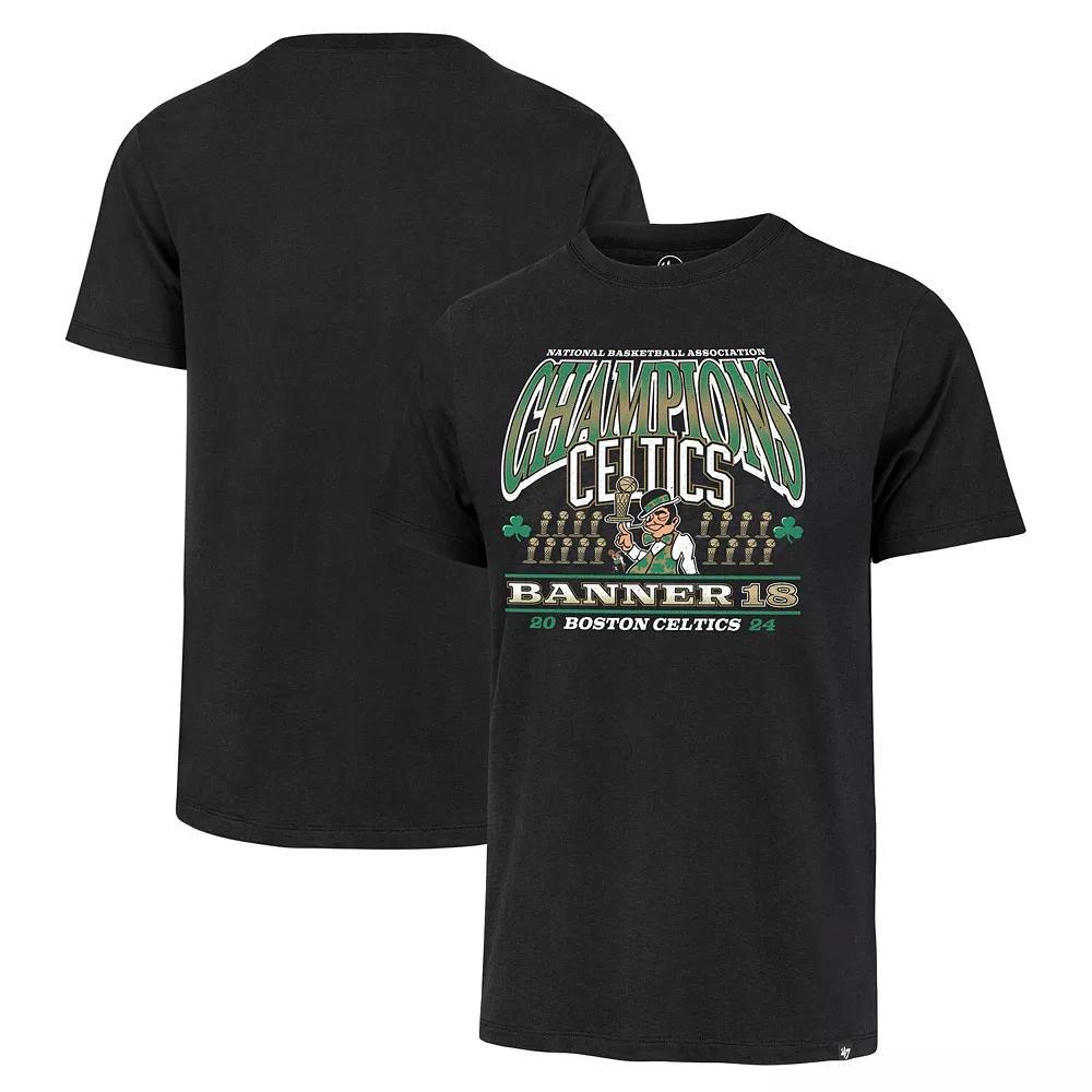 Men's '47 Black Boston Celtics 18-Time NBA Finals Champions Banner Franklin T-Shirt, Size: Small Product Image
