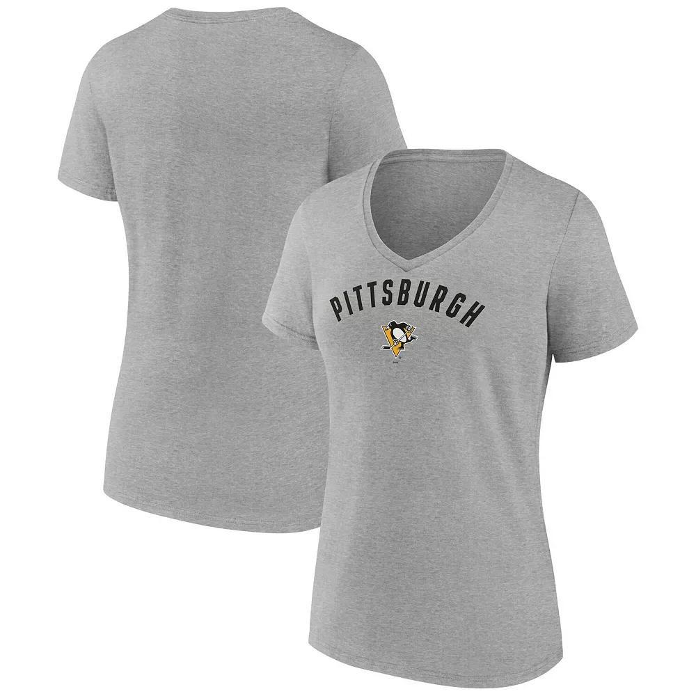 Womens Fanatics Gray Pittsburgh Penguins V-Neck T-Shirt Product Image
