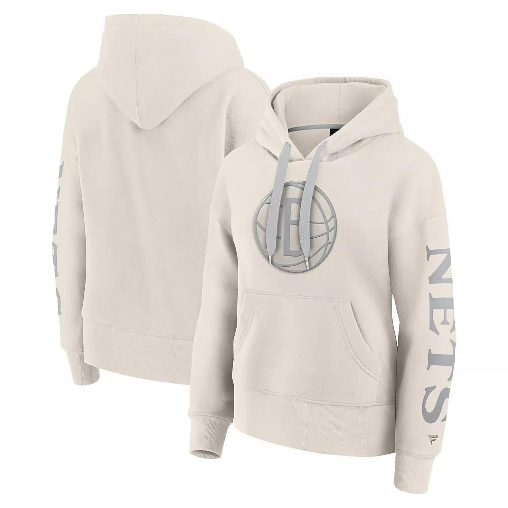 Women's Fanatics Cream Brooklyn Nets Elements Next Pullover Hoodie, Size: Medium, Beige Product Image