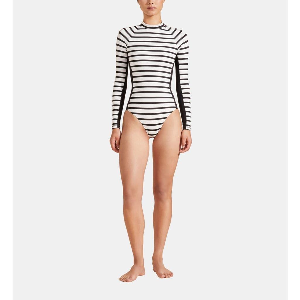 Striped Rashguard One-Piece Swimsuit Product Image