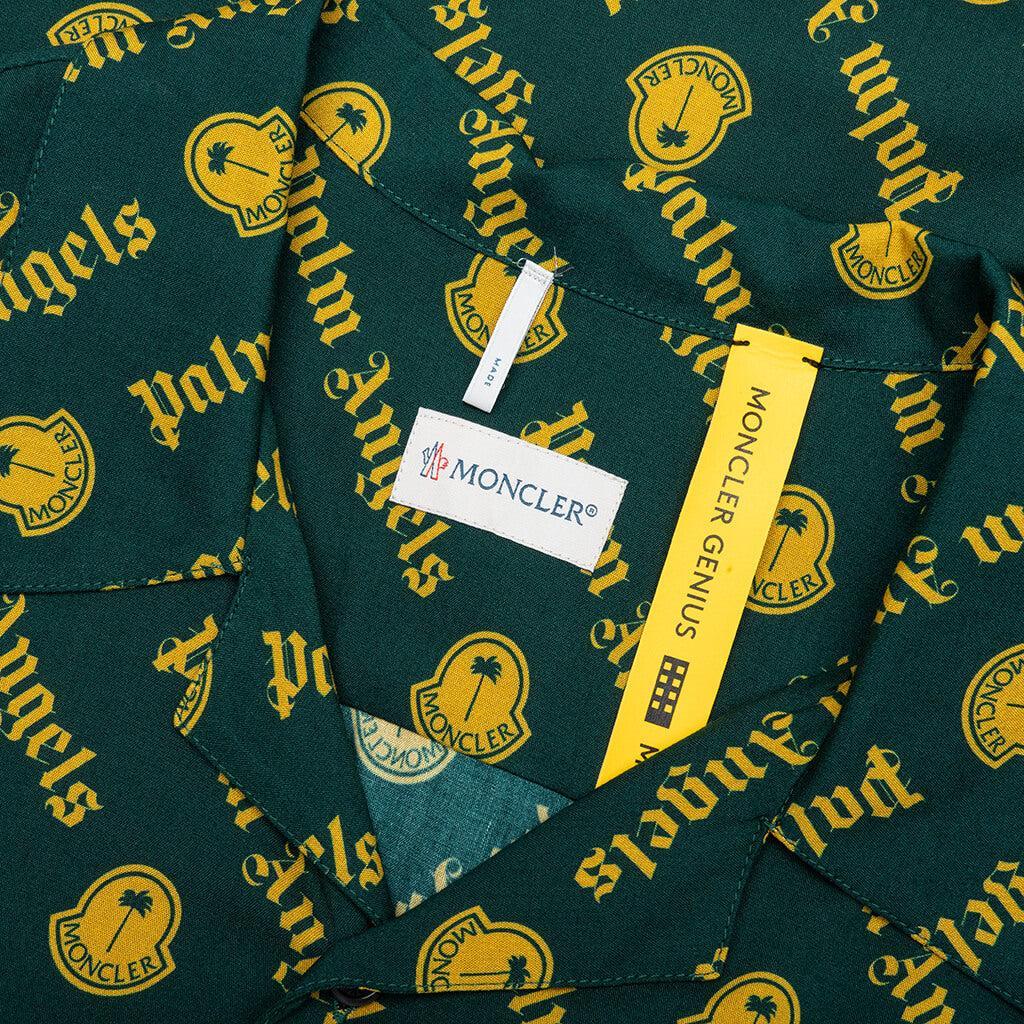 Moncler Genius x Palm Angels Logo Print Shirt - Dark Green Male Product Image