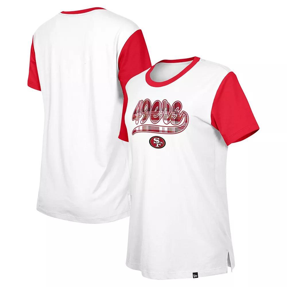 Women's New Era White/Scarlet San Francisco 49ers 3rd Down T-Shirt, Size: XS Product Image
