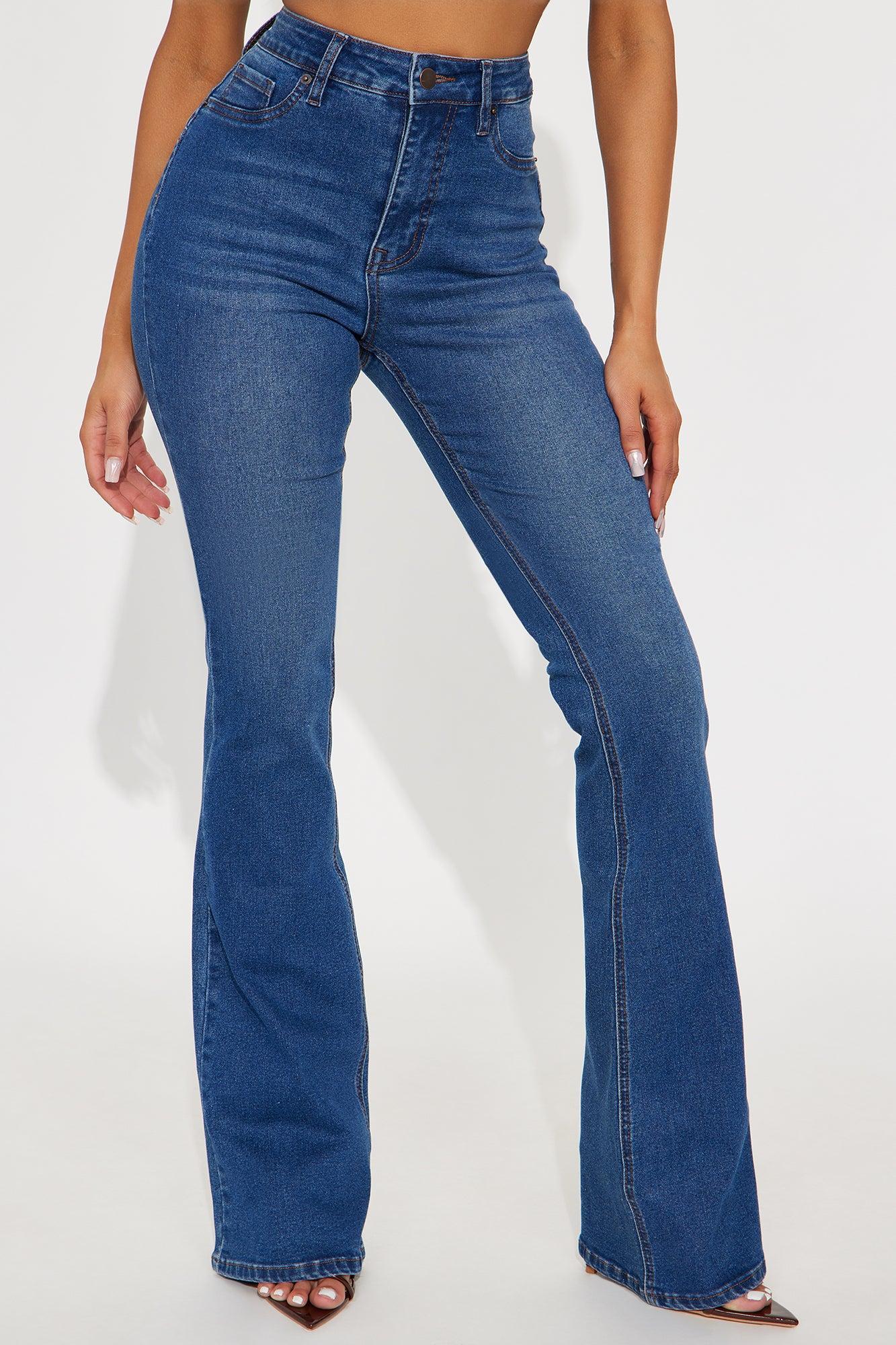 Tall Audrey Booty Lifting Stretch Flare Jeans - Dark Wash Product Image