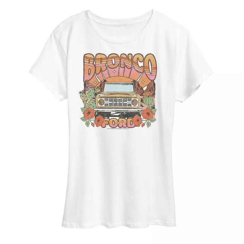 Womens Ford Bronco Rainbow Graphic Tee Grey Gray Product Image
