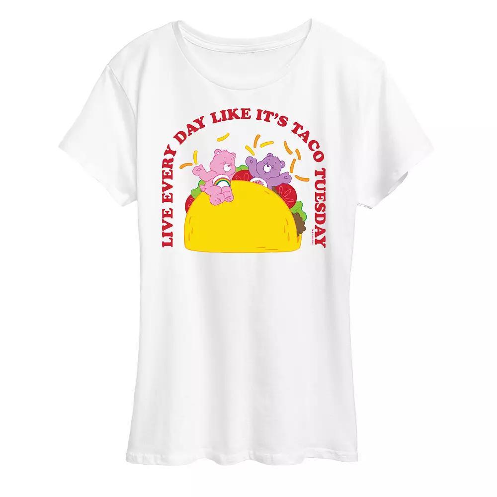 Womens Care Bears Taco Tuesday Graphic Tee Grey Gray Product Image