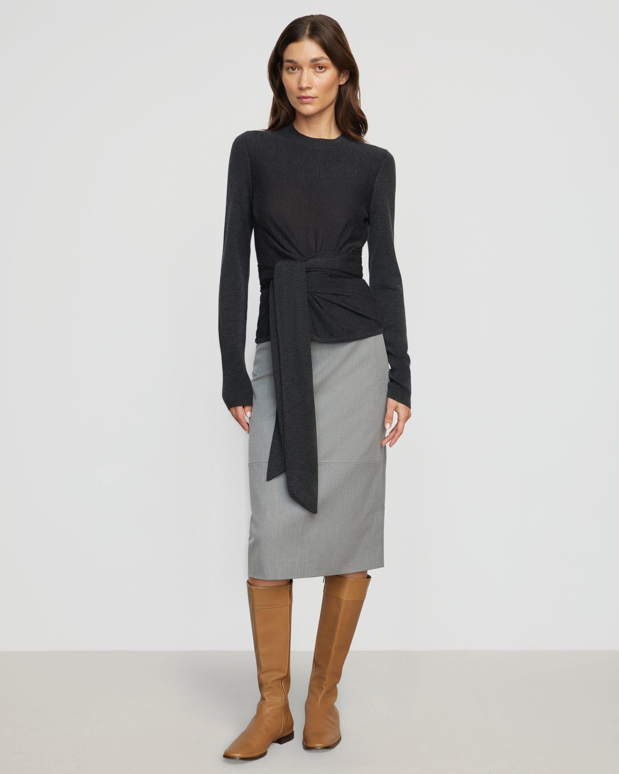 Yulia Back-Split Suiting Skirt Product Image