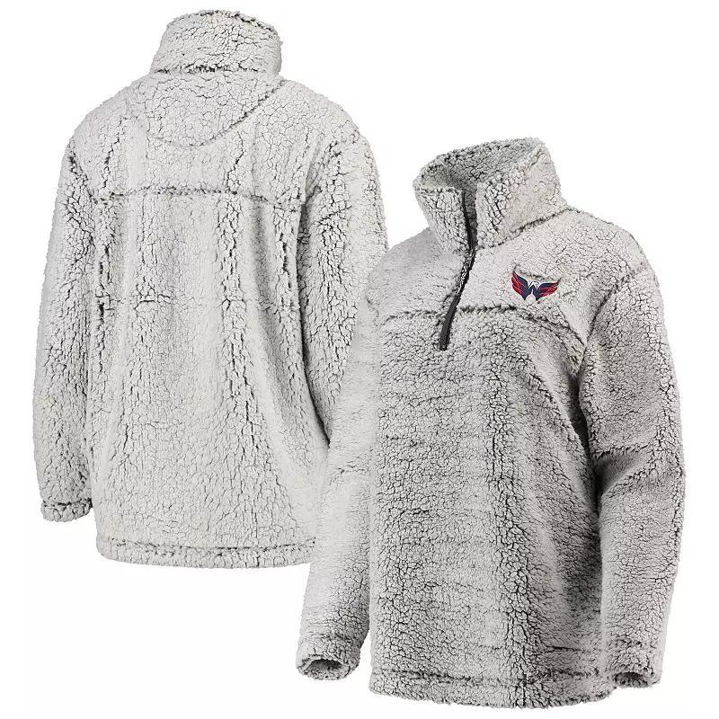 Women's G-III 4Her by Carl Banks Gray Toronto Maple Leafs Sherpa Quarter-Zip Pullover Jacket, Size: Small, Mpl Grey Product Image
