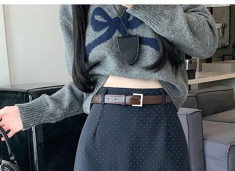High Waist Polka Dot Mini Skirt Product Image
