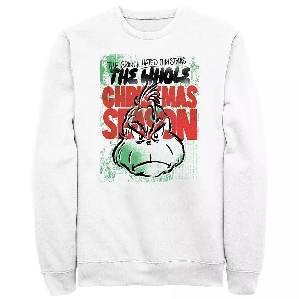 Big & Tall Dr. Seuss Grinch The Whole Christmas Season Graphic Fleece, Men's, Size: Small, White Product Image