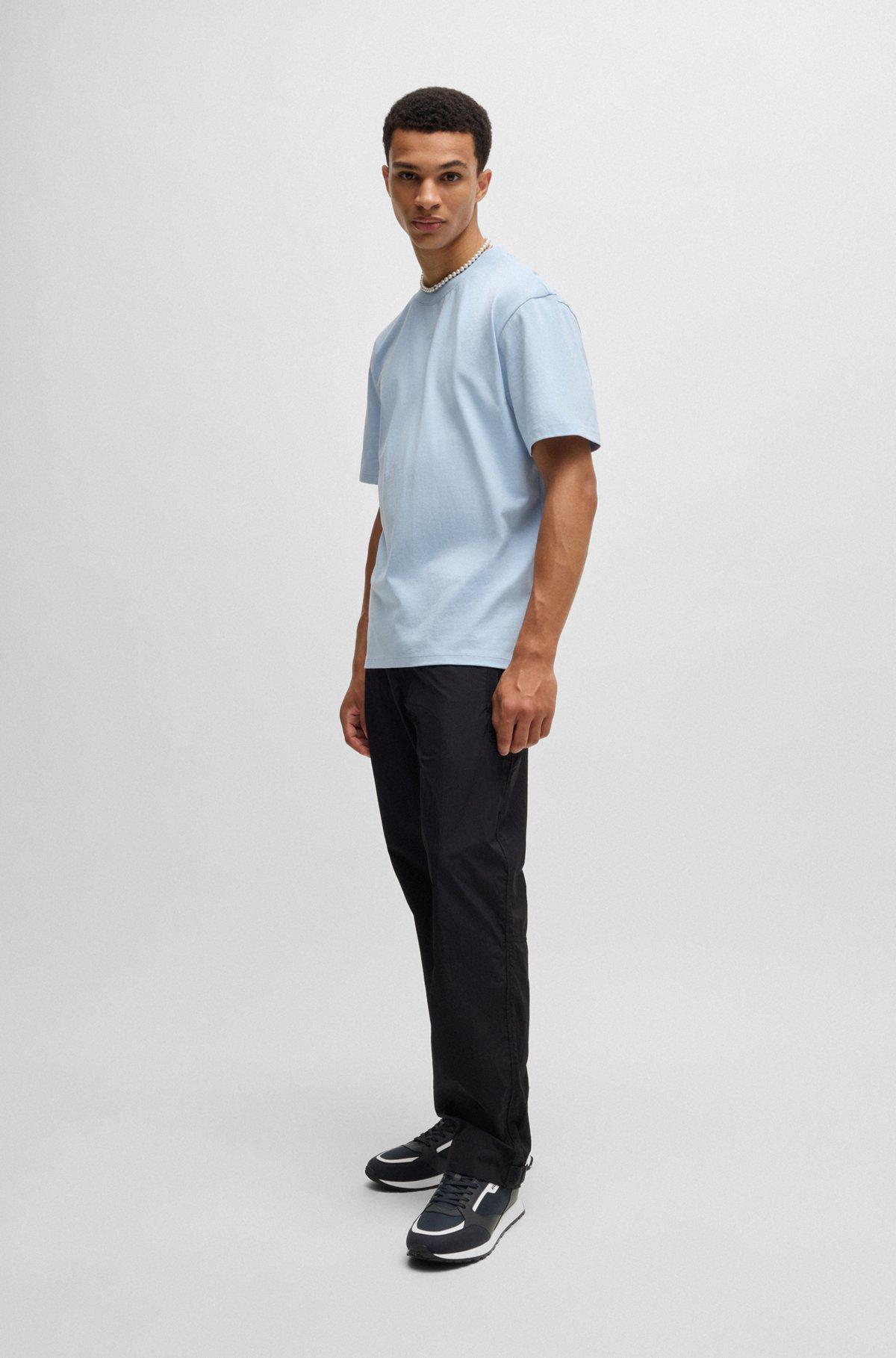 HUGO - Mixed-material trainers with branded accents - Dark Blue Product Image