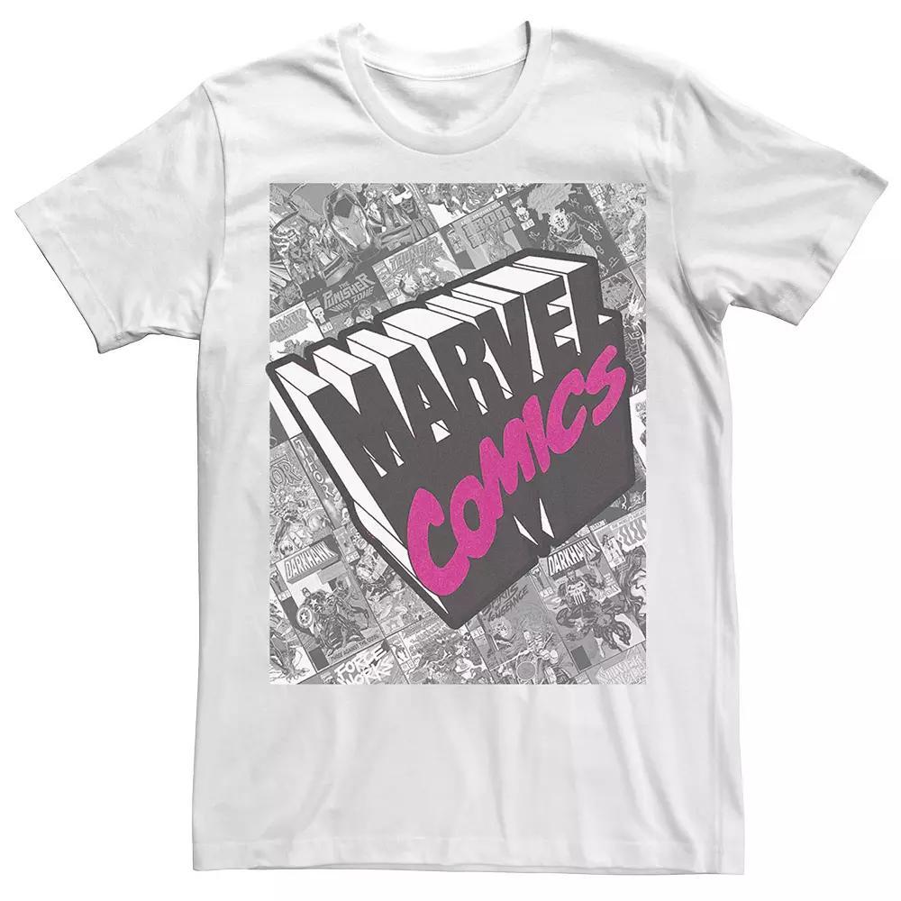 Men's Marvel Comics Logo Tee, Size: Small, White Product Image