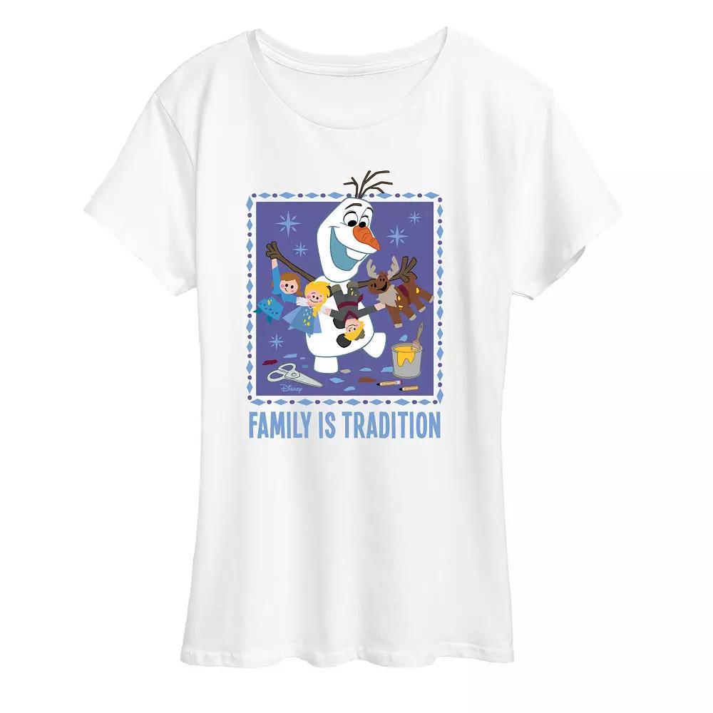 Disneys Frozen 2 Womens Tradition Graphic Tee, Girls Blue Product Image