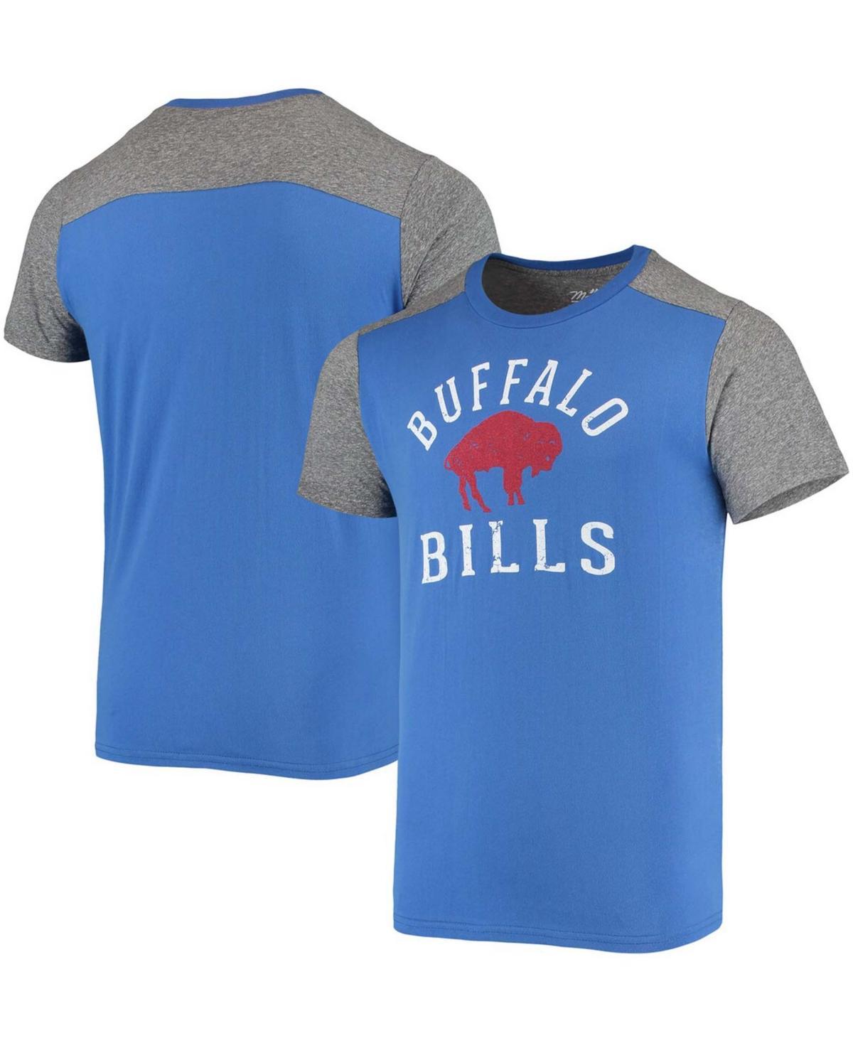 Men's Majestic Threads Royal/Heathered Gray Buffalo Bills Gridiron Classics Field Goal Slub T-Shirt, Size: Large, Blue Product Image