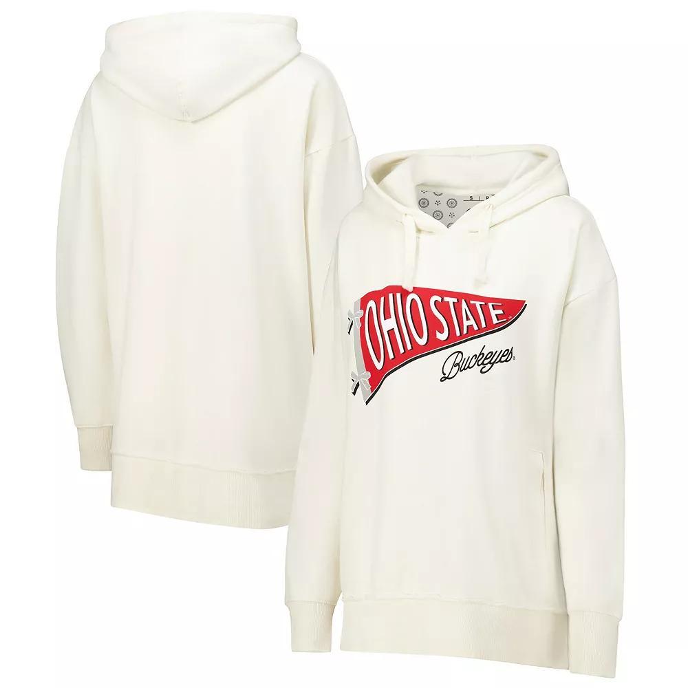 Women's Pressbox  Cream Ohio State Buckeyes Marni Pullover Hoodie, Size: XL, Beige Product Image