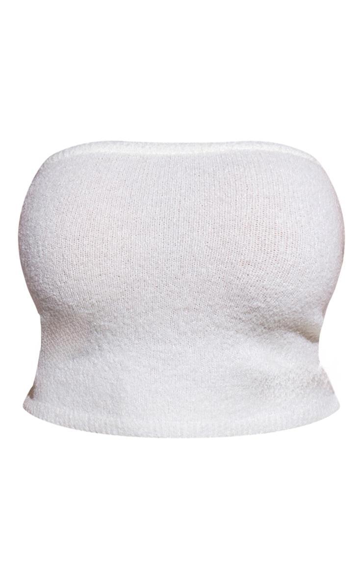 Plus Cream Brushed Knitted Bandeau Top Product Image