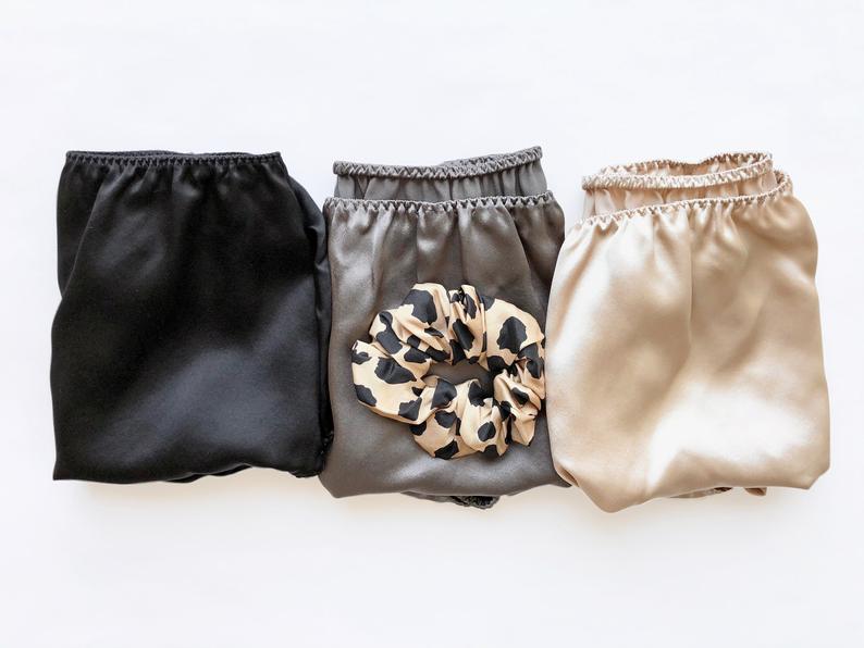 Black Pure Mulberry Silk Bikini Panties | Mid Waist | 22 Momme | Float Collection Product Image