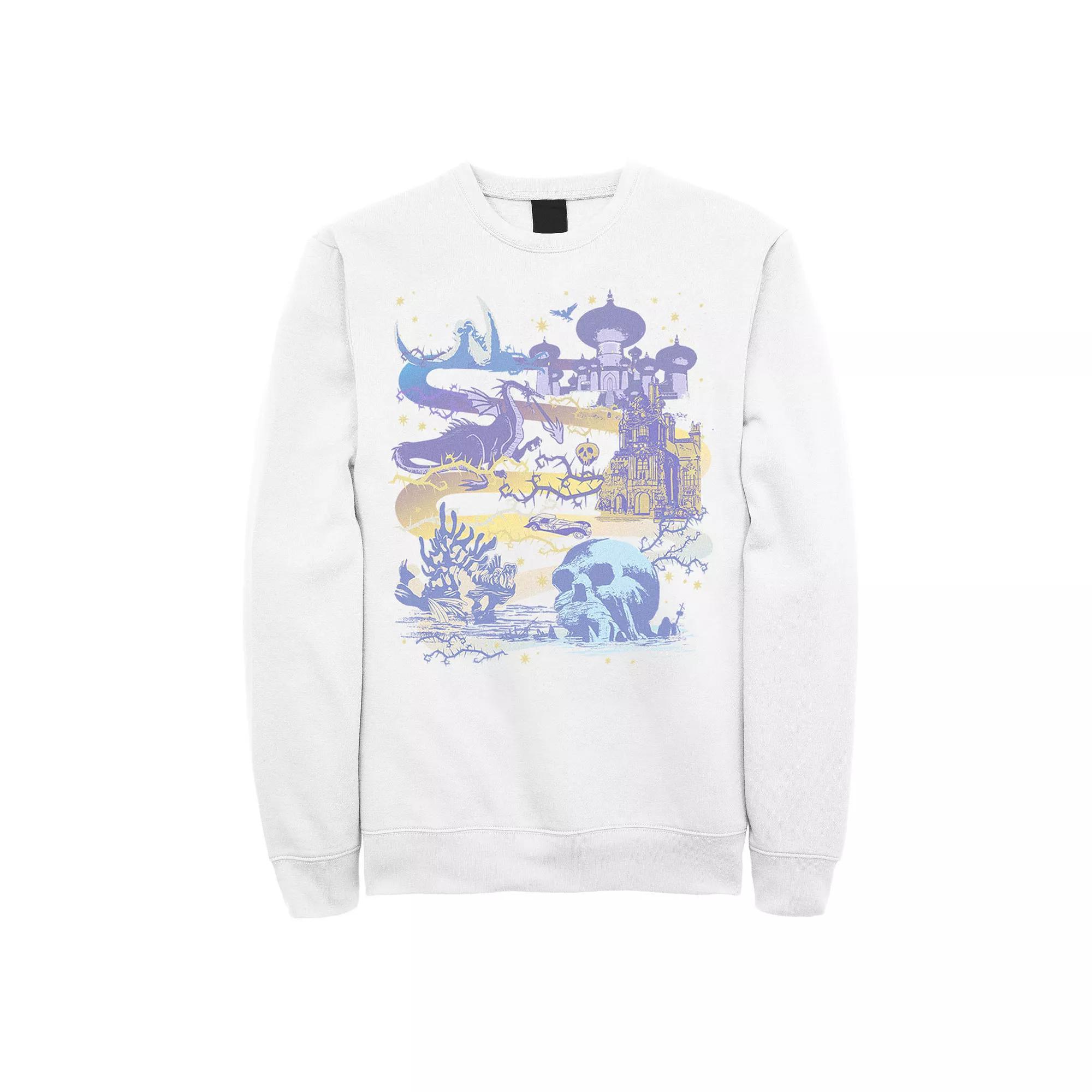 Disney Villains Men's Map Sweatshirt, Size: Medium, White Product Image