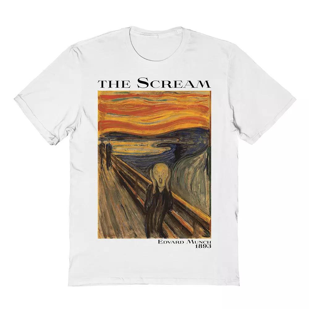 Men's Edward Munch The Scream Tee, Size: Large, White Product Image