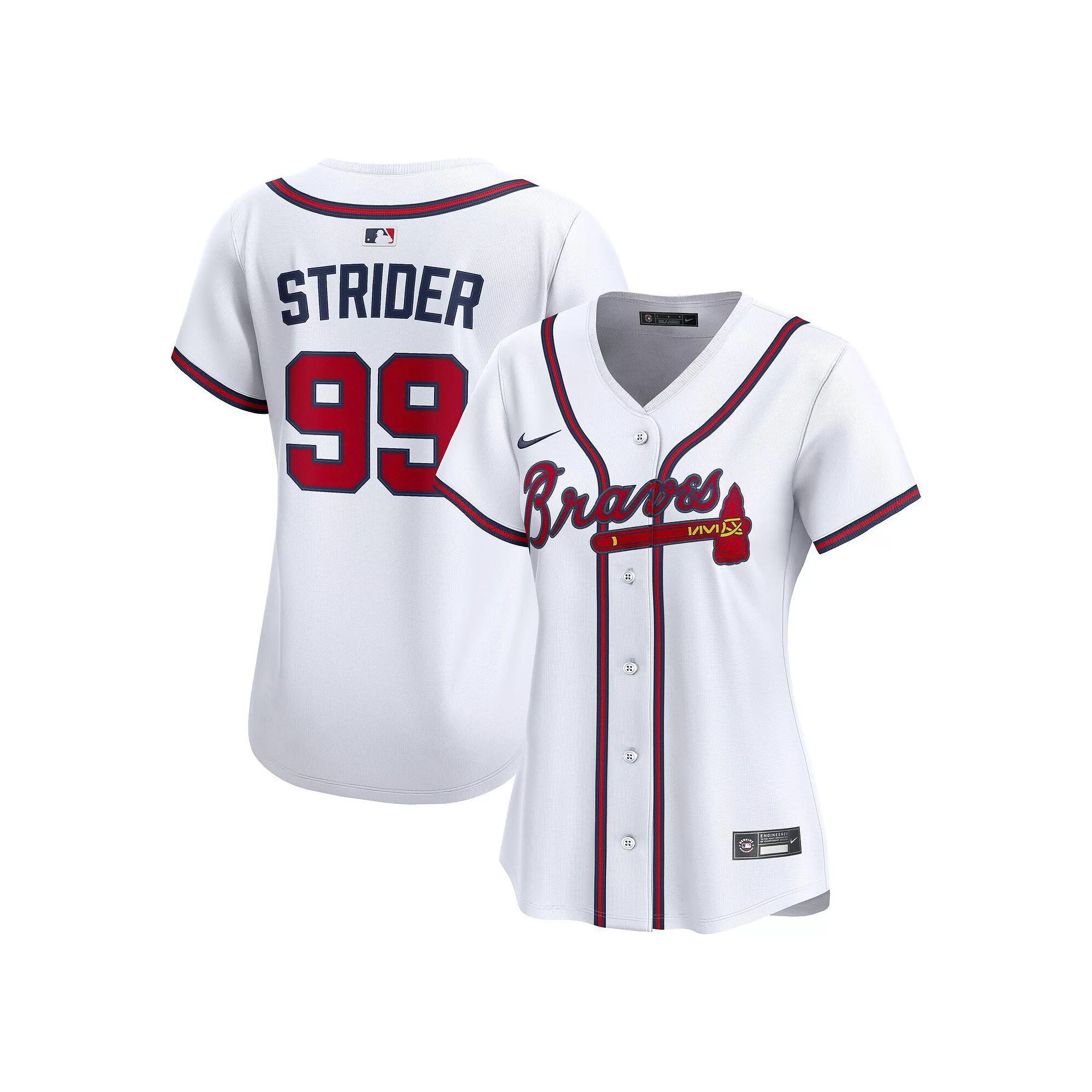 Women's Nike Spencer Strider White Atlanta Braves Home Limited Player Jersey, Size: Small Product Image