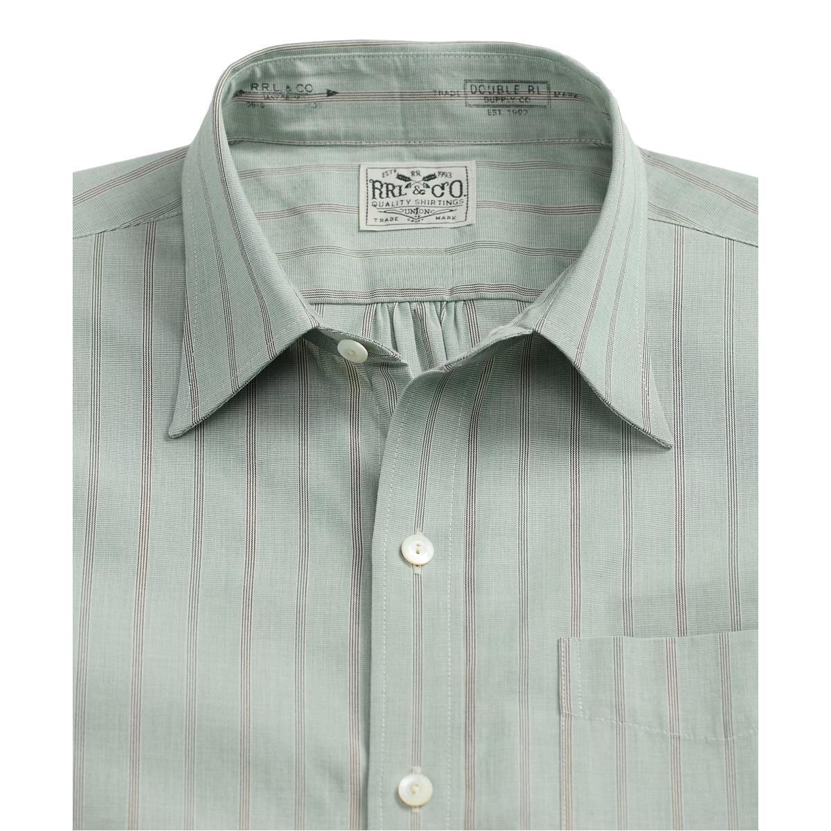 Slim Fit Striped Dobby Shirt Green Multi Product Image