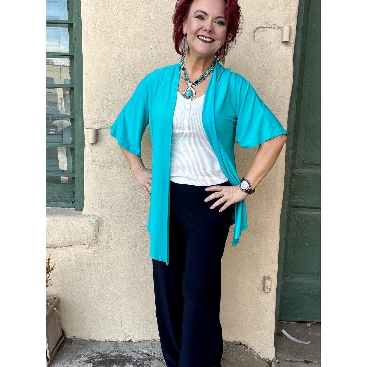 Darlene Half Sleeve Lightweight Jacket/Kimono by Artex Fashions Product Image