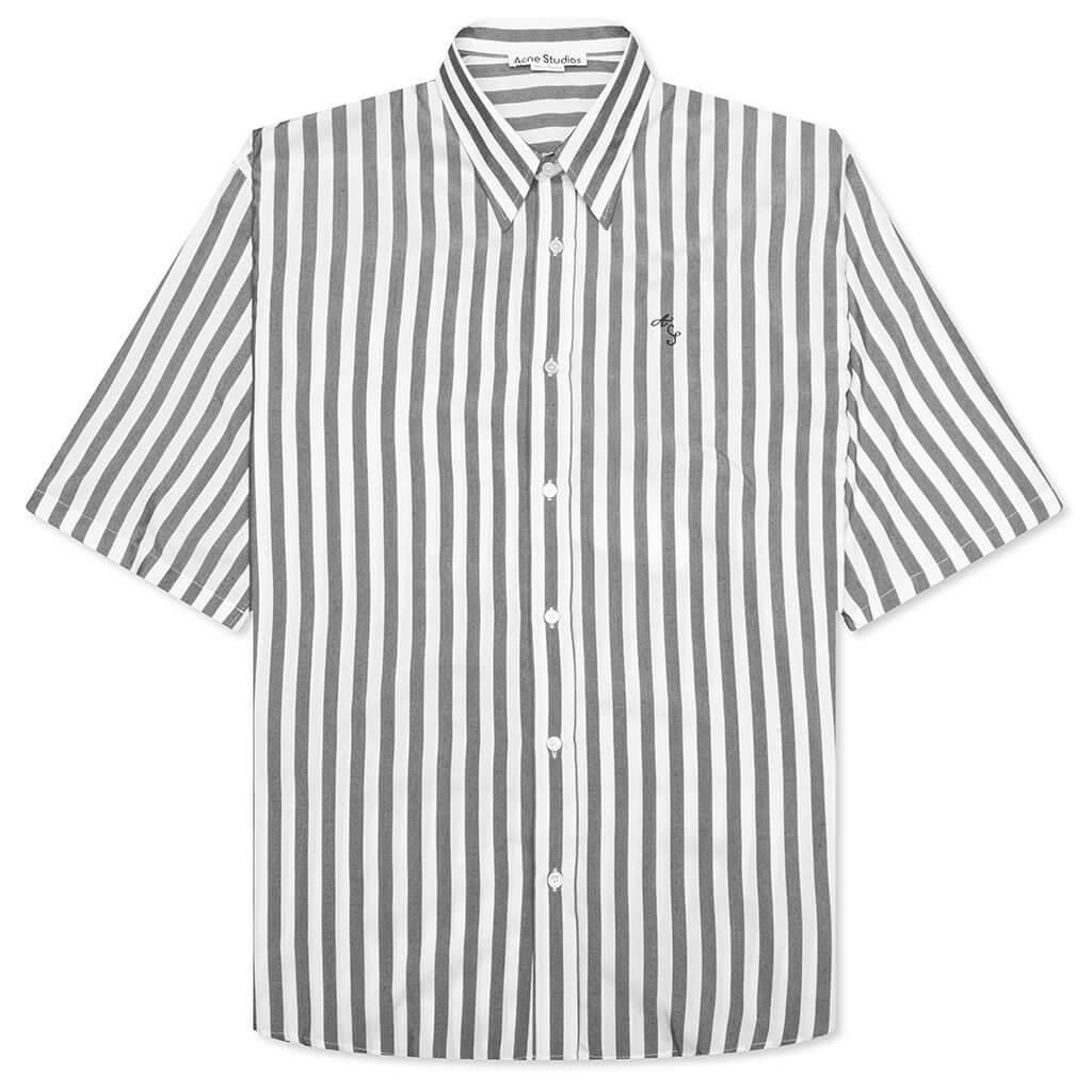 Stripe Button Up Shirt - Black/White Male Product Image